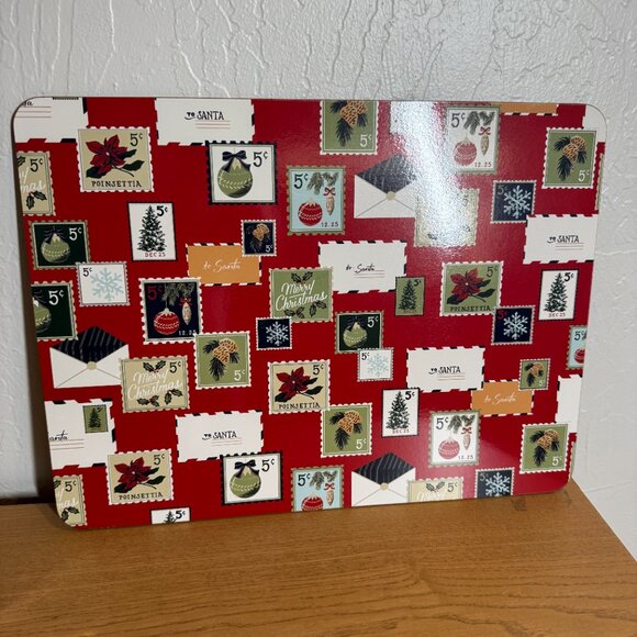 Hearth & Hand with Magnolia Vintage Christm as Stamp Wipeable Corkboard NWT - Picture 5 of 6